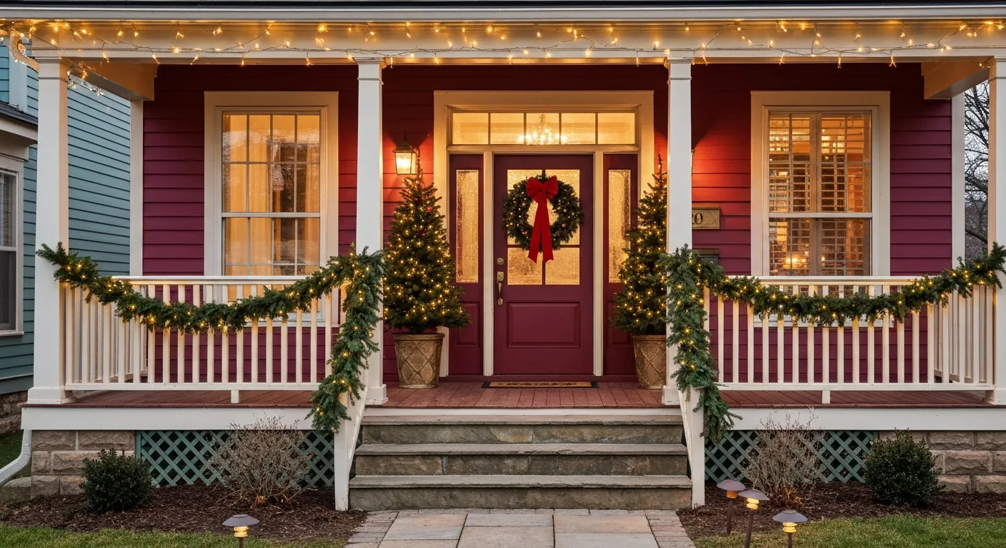 147+ Christmas Front Porch Decor Ideas for 2026 (Lights, Wreaths & Porch Trees)