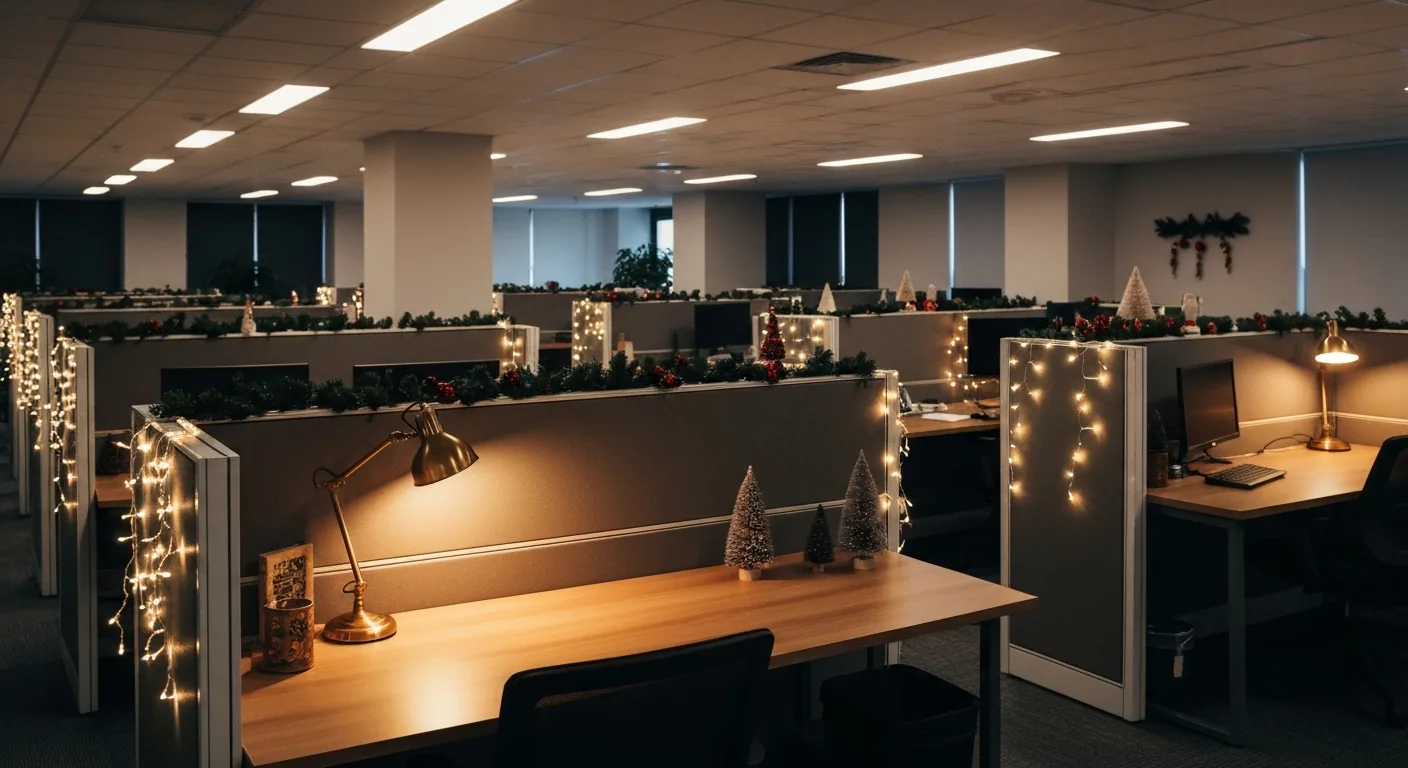 25 Office Christmas Decoration Ideas for Cubicles, Desks & Doors (2026)